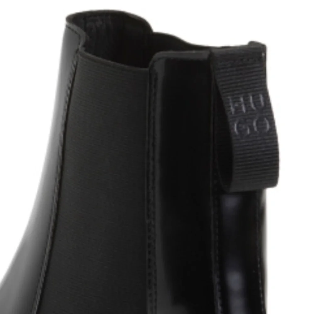 NWT HUGO BOSS Made In Portugal Black Leather Chelsea Booties Size EU40/US9